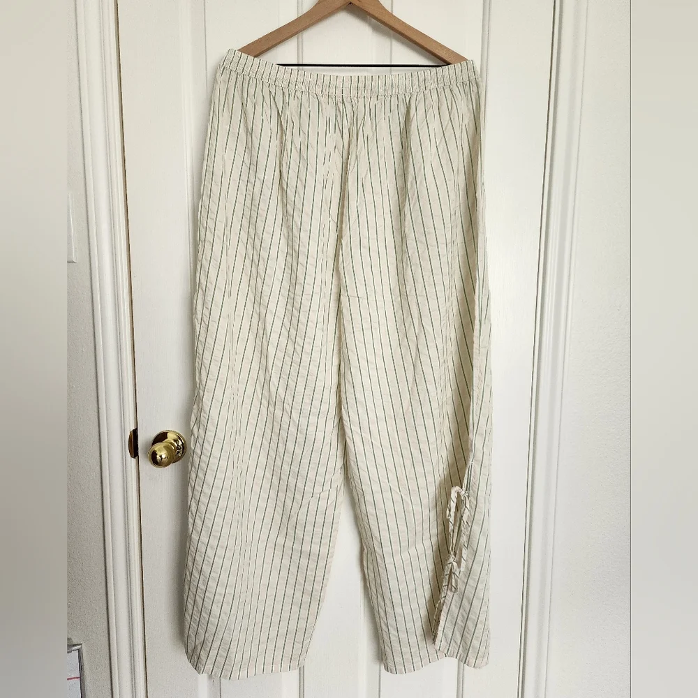 Aerie Off Duty Seersucker Side Tie Trouser PJ Pant - Picture 3 of 9